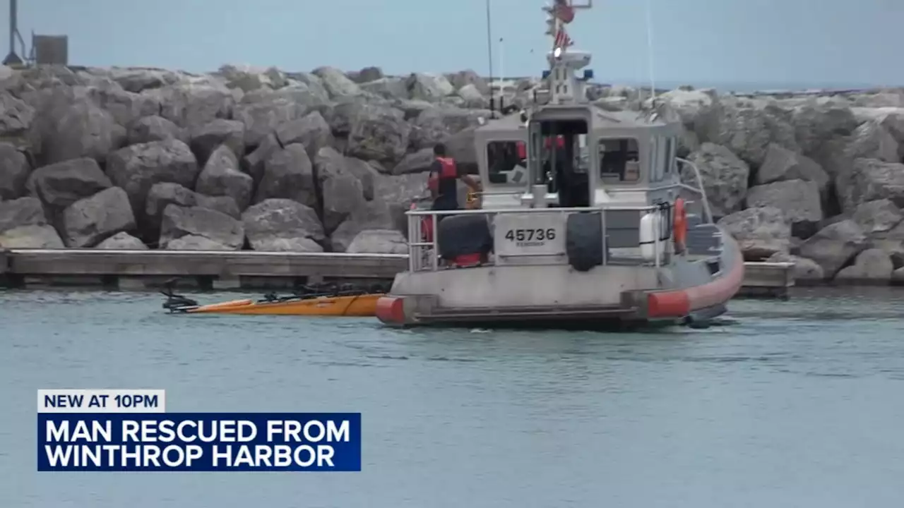 Kayaker rescued in Winthrop Harbor after being stranded about 4 miles out in Lake Michigan