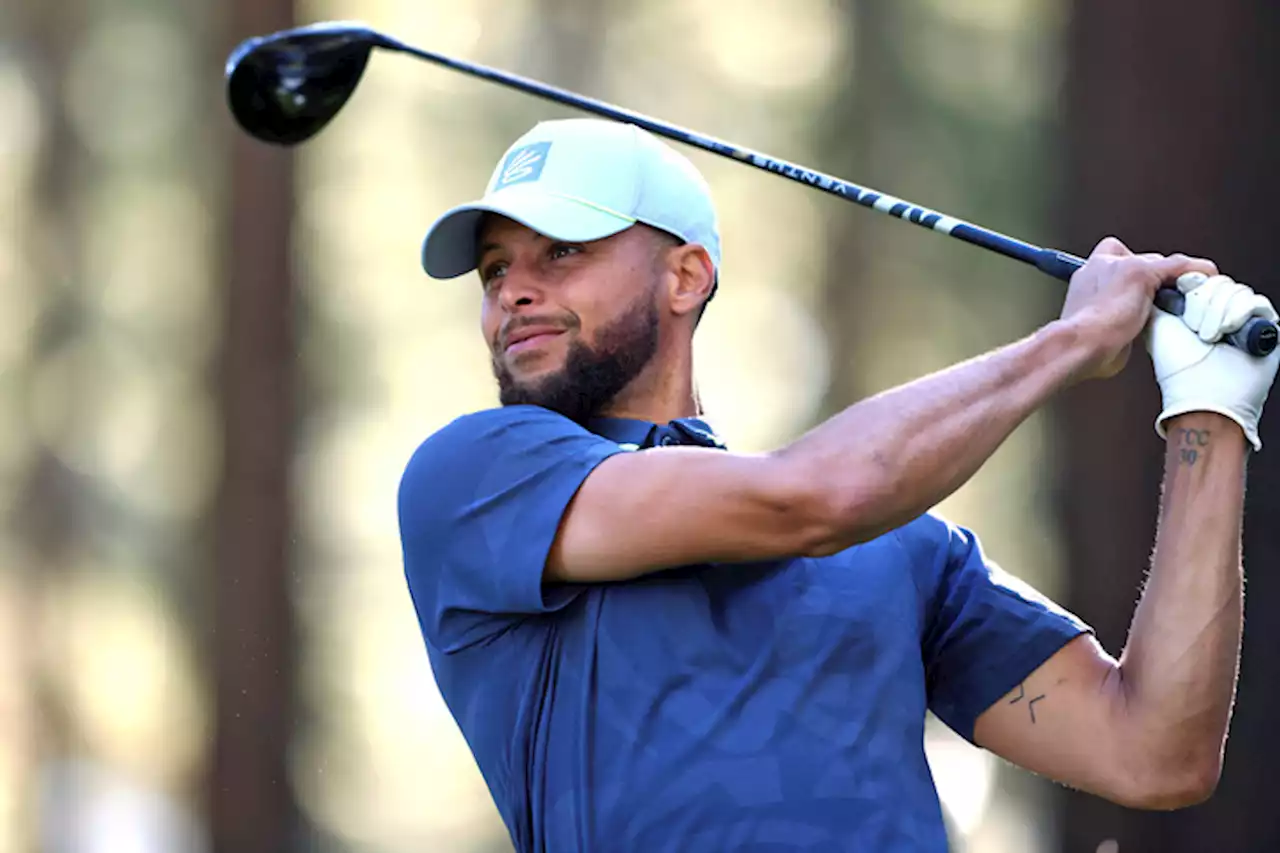 Stephen Curry makes hole-in-one, leads American Century celebrity golf tournament | The Associated Press