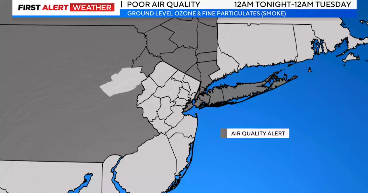 Air quality health advisories in effect across New York on Monday due to Canadian wildfire smoke