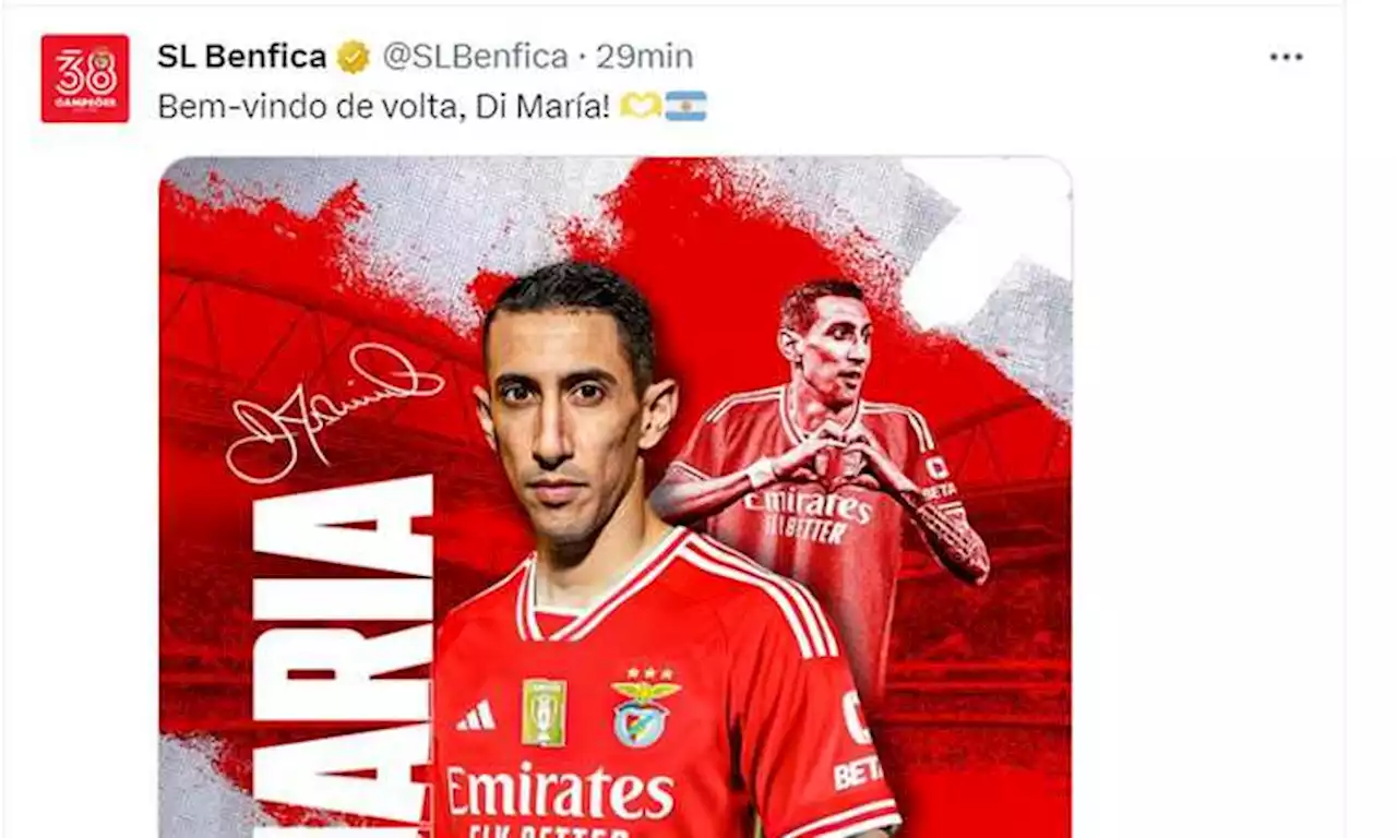 Di Maria già in gol col Benfica, Juve dimenticata: ‘Non potrei essere più felice che qui’