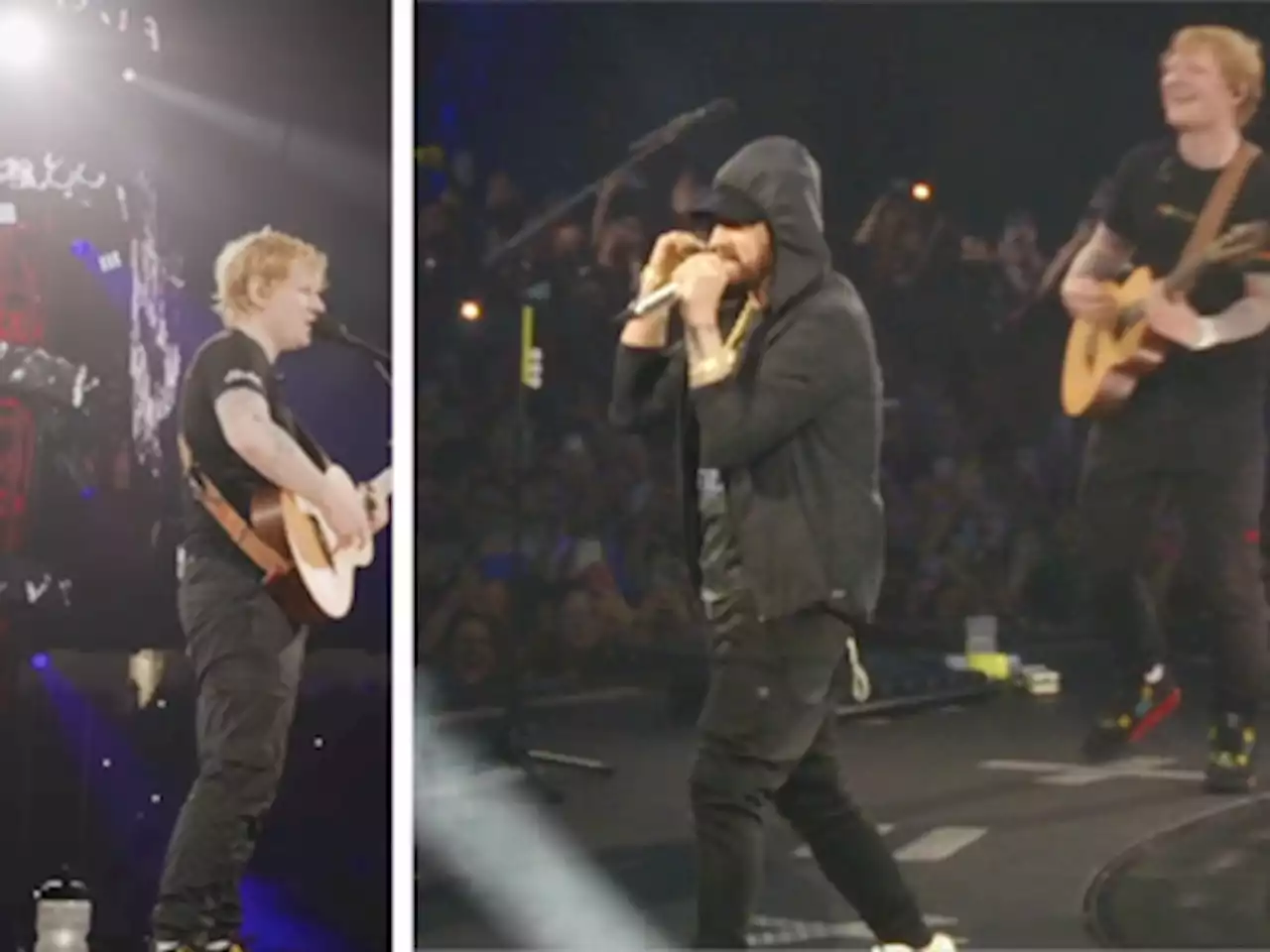 Eminem makes surprise appearance at Ed Sheeran concert