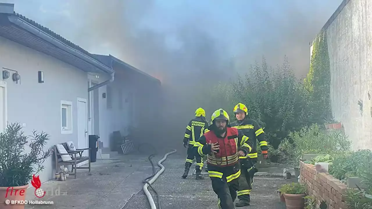 Nö: Brennender Wohnhaus-Zubau in Groß Nondorf (Guntersdorf) → 7 Wehren im Einsatz