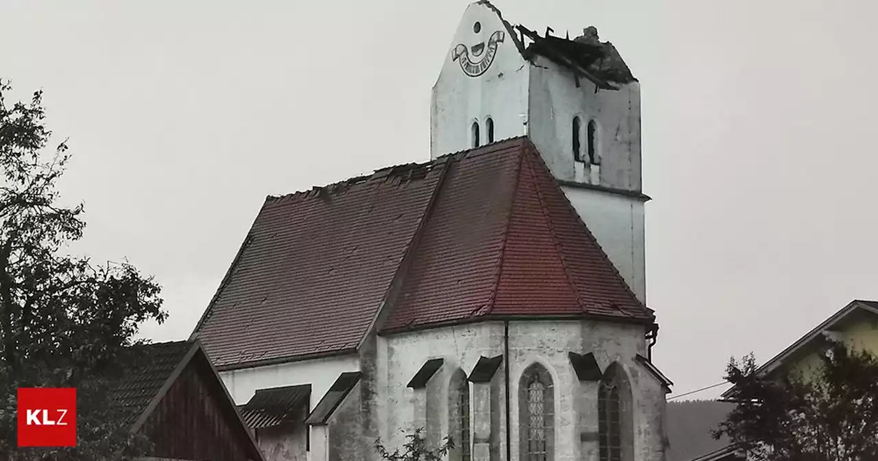 Krisenstab einberufen - Schwere Unwetter in Kärnten: Kirchturm und Häuser abgedeckt