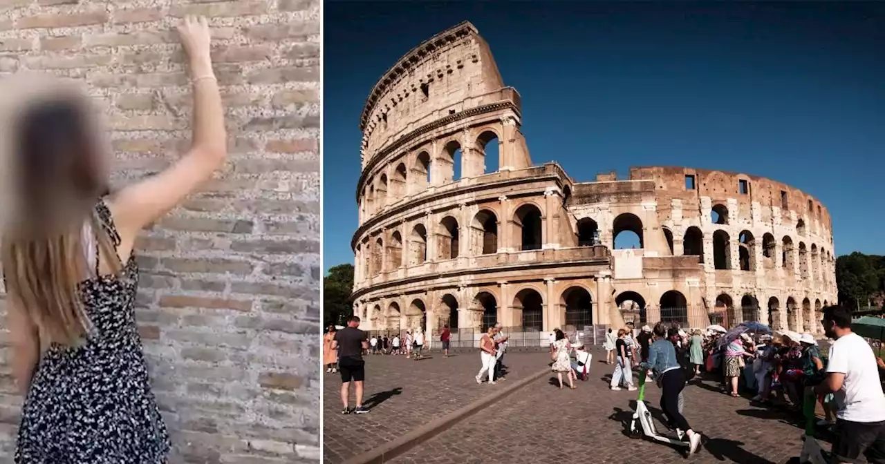 Teenage girl becomes second person in a month to deface Colosseum