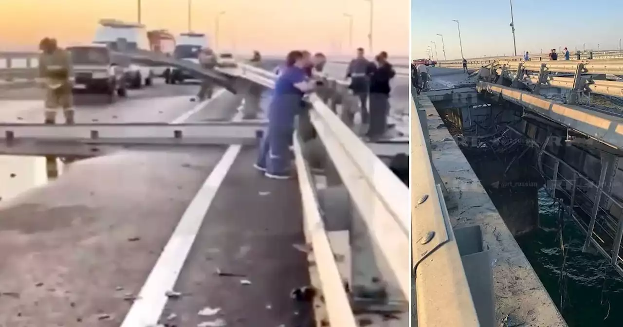 Two dead and one injured after 'attack' on bridge linking Crimea to Russia