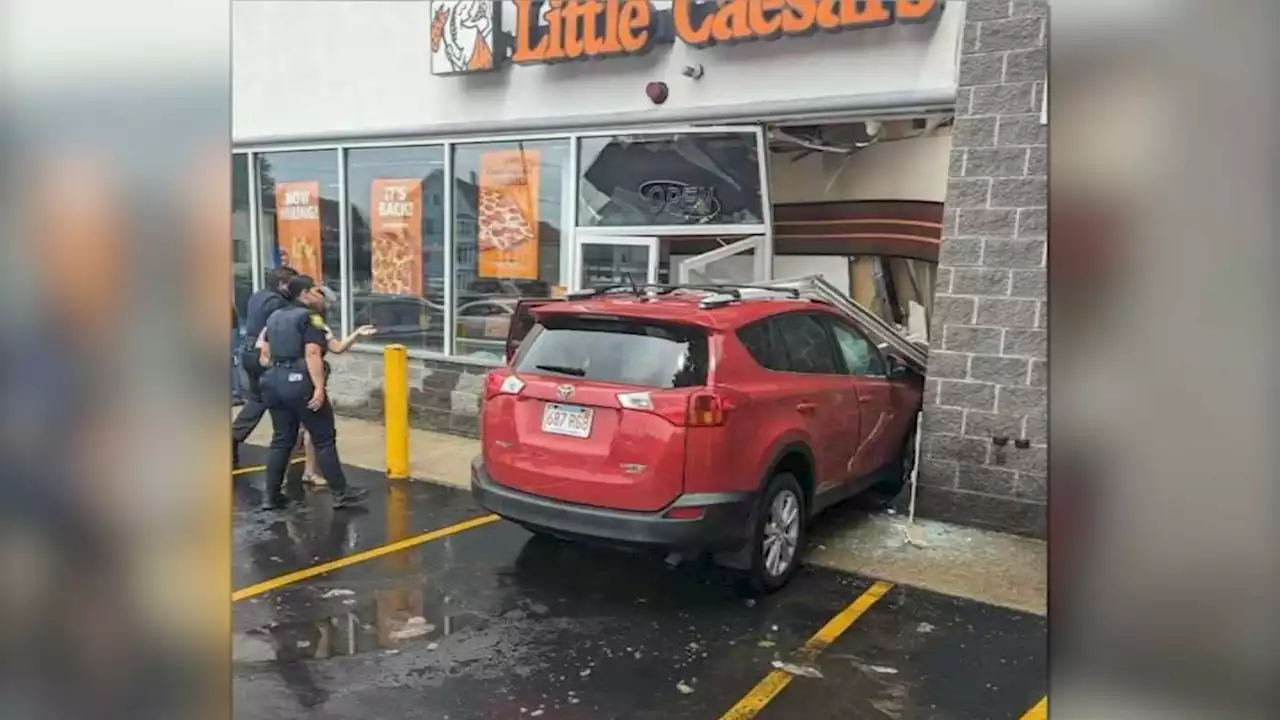 SUV crashes into Little Caesars in Haverhill