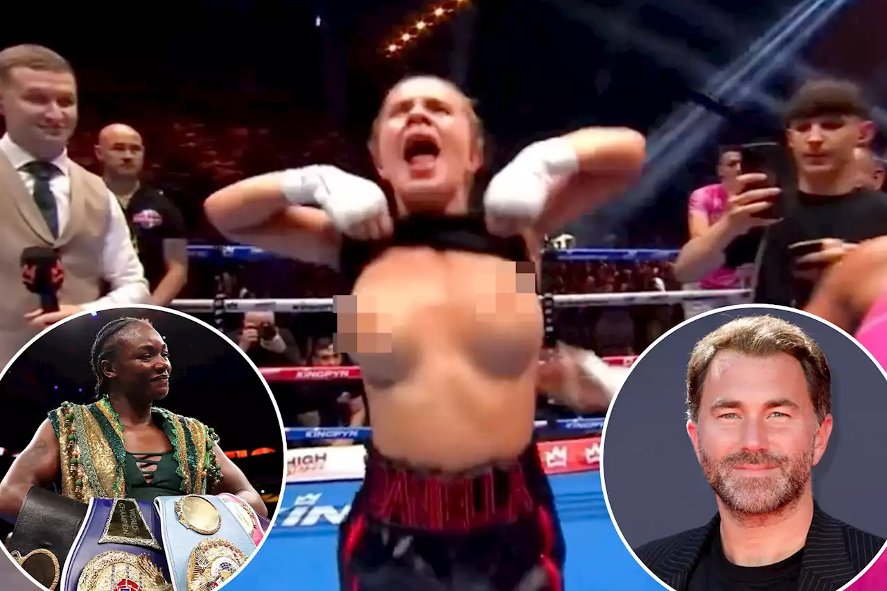 Eddie Hearn, Claressa Shields rail against Daniella Hemsley’s post-match flashing