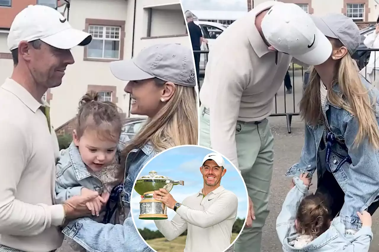 Rory McIlroy shares sweet moment with wife, daughter after Scottish Open win