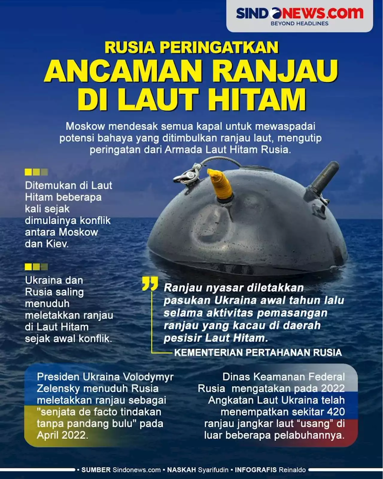 Rusia Peringatkan Ancaman Ranjau di Laut Hitam