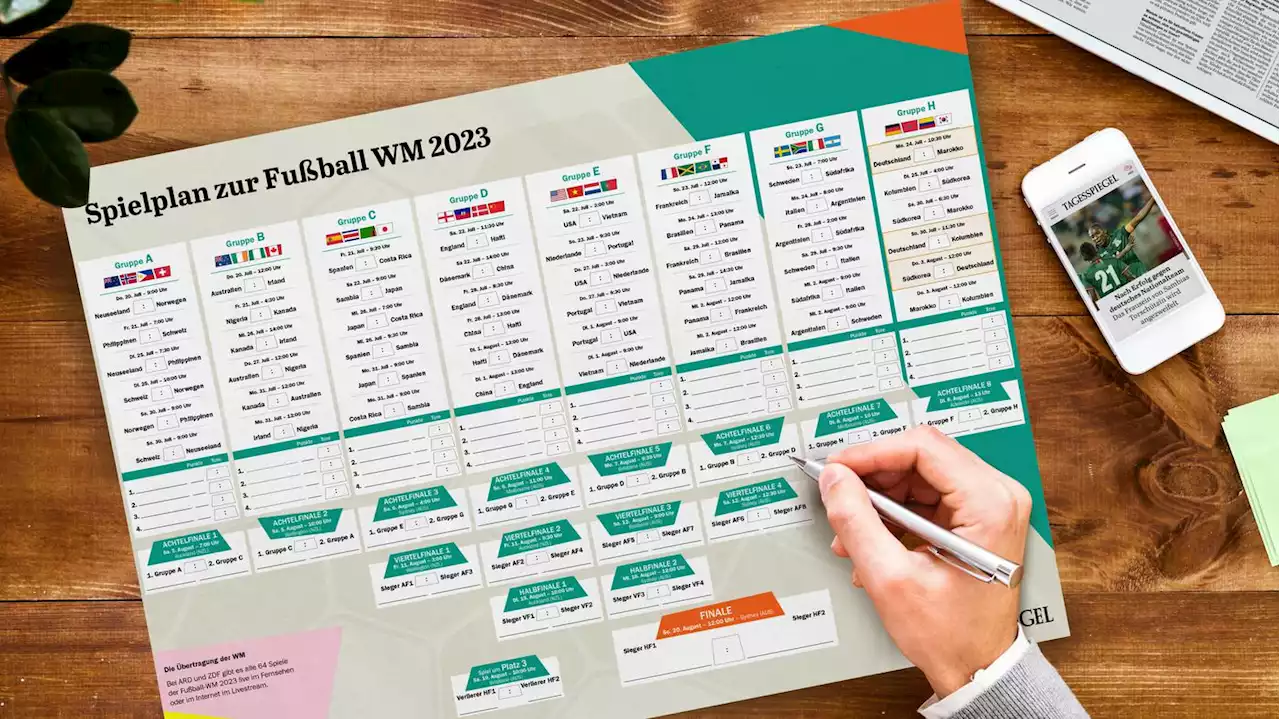 WM-Spielplan 2023 als PDF zum Ausdrucken: Alle Spielzeiten der Fußball-Weltmeisterschaft der Frauen