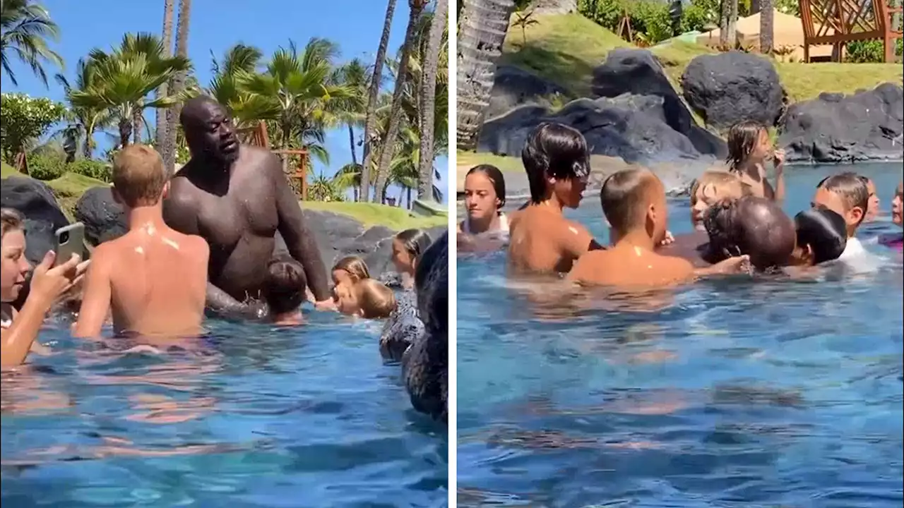 Shaquille O'Neal Hilariously 'Saved' By Kids While 'Drowning' In Resort Pool