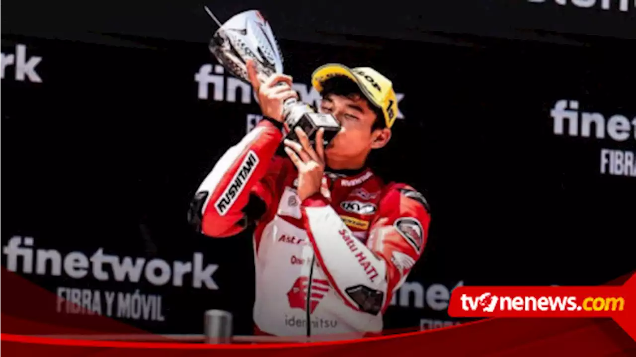 Pembalap Indonesia Fadillah Arbi Aditama Asal Purworejo Juara 1 Race 2 FIM JuniorGP di Catalunya