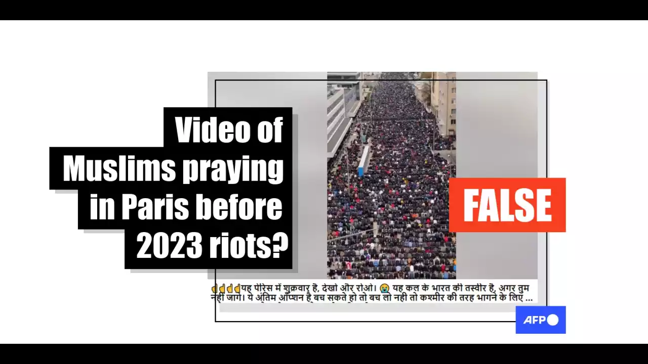 Video shows Eid al-Fitr prayers in Moscow, not 'Friday prayers before riots in Paris'