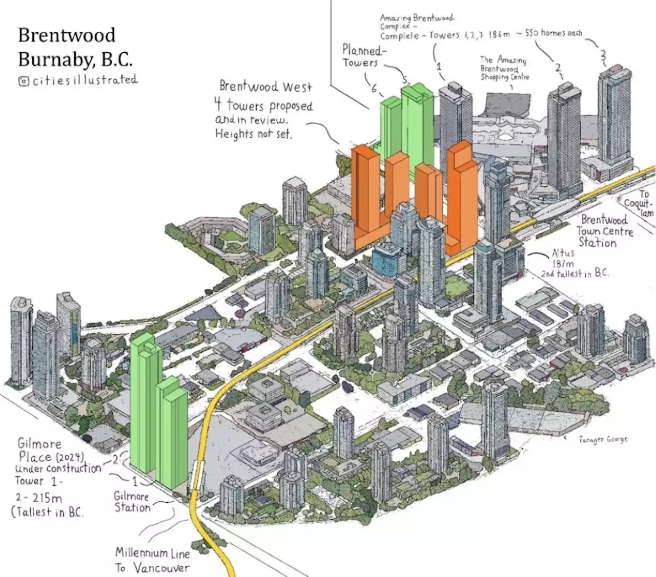 The future of Burnaby development featured in American artist's urban maps