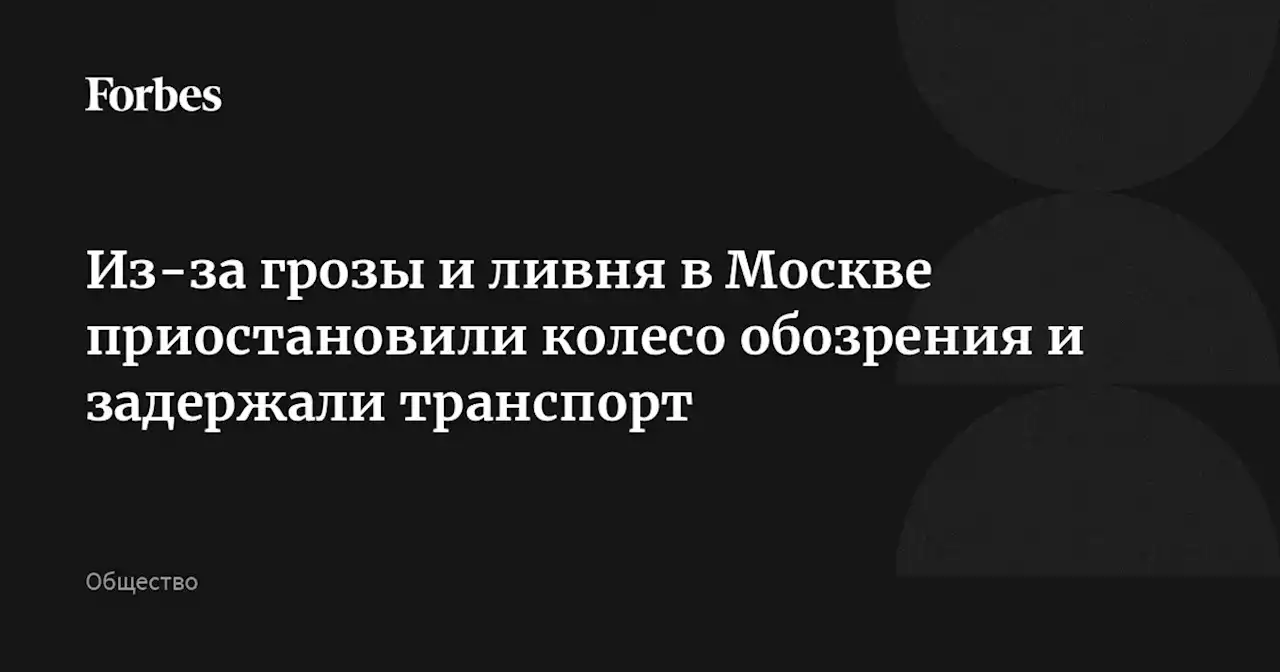 Из-за грозы и ливня в Москве приостановили колесо обозрения и задержали транспорт