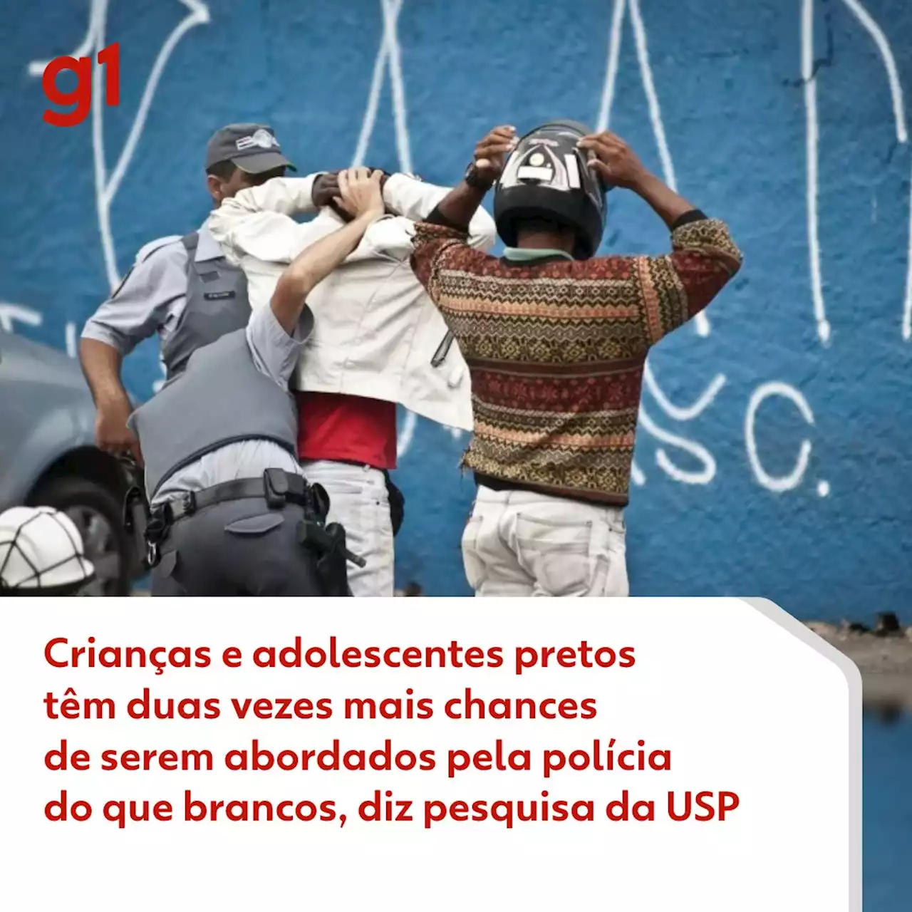 Crianças e adolescentes pretos têm duas vezes mais chances de serem abordados pela polícia do que brancos, diz pesquisa da USP