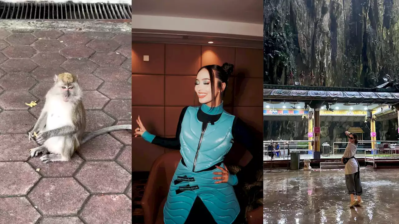 (Video) Faouzia Almost Got Hit By A Monkey When Visiting Batu Caves - Hype MY