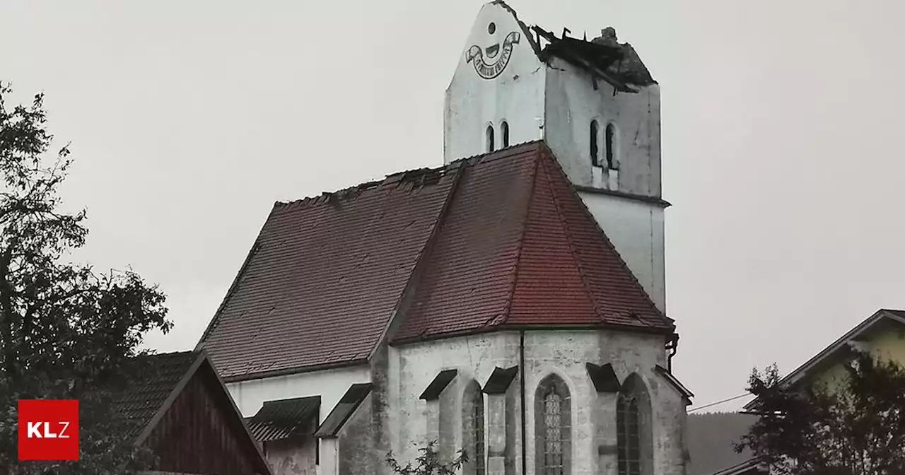 Sturm und Starkregen - Schwere Unwetter in Kärnten: Kirchturm und Häuser abgedeckt