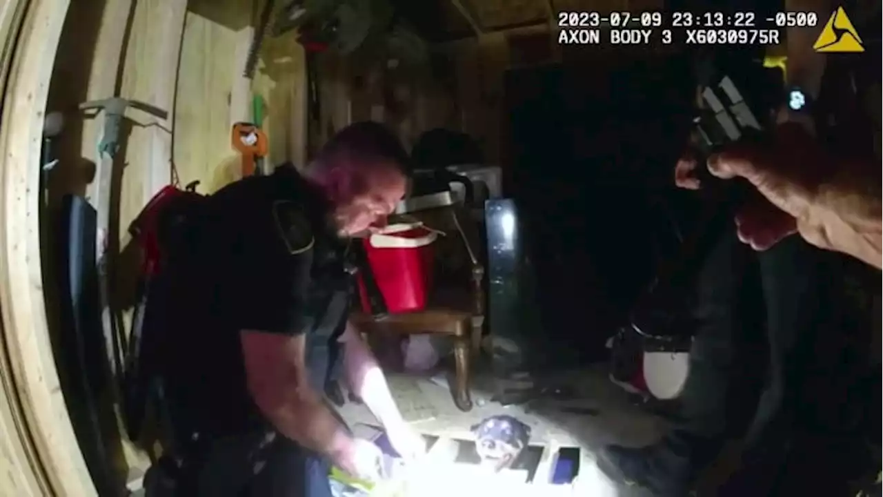 Video shows Texas police rescue Rottweiler from underneath shed