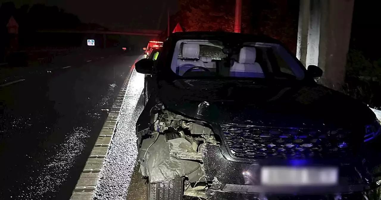 Smashed-up car seen 'weaving between lanes' on M6 at 20mph in early hours