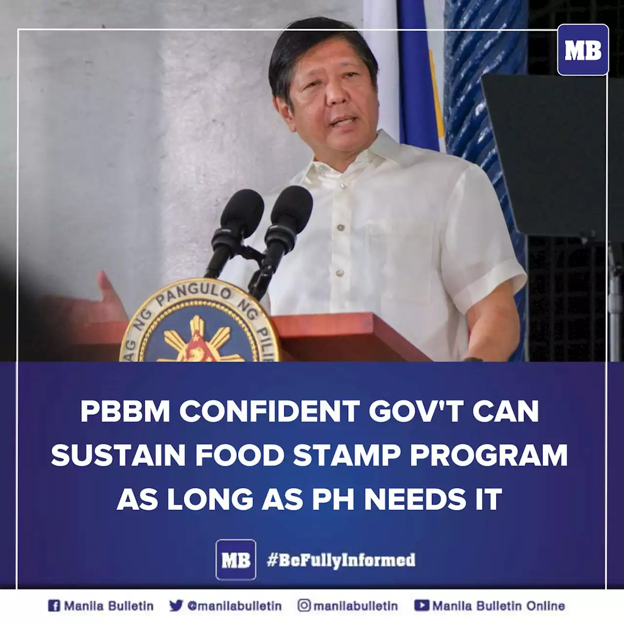 Marcos confident gov't can sustain Food Stamp Program as long as PH needs it