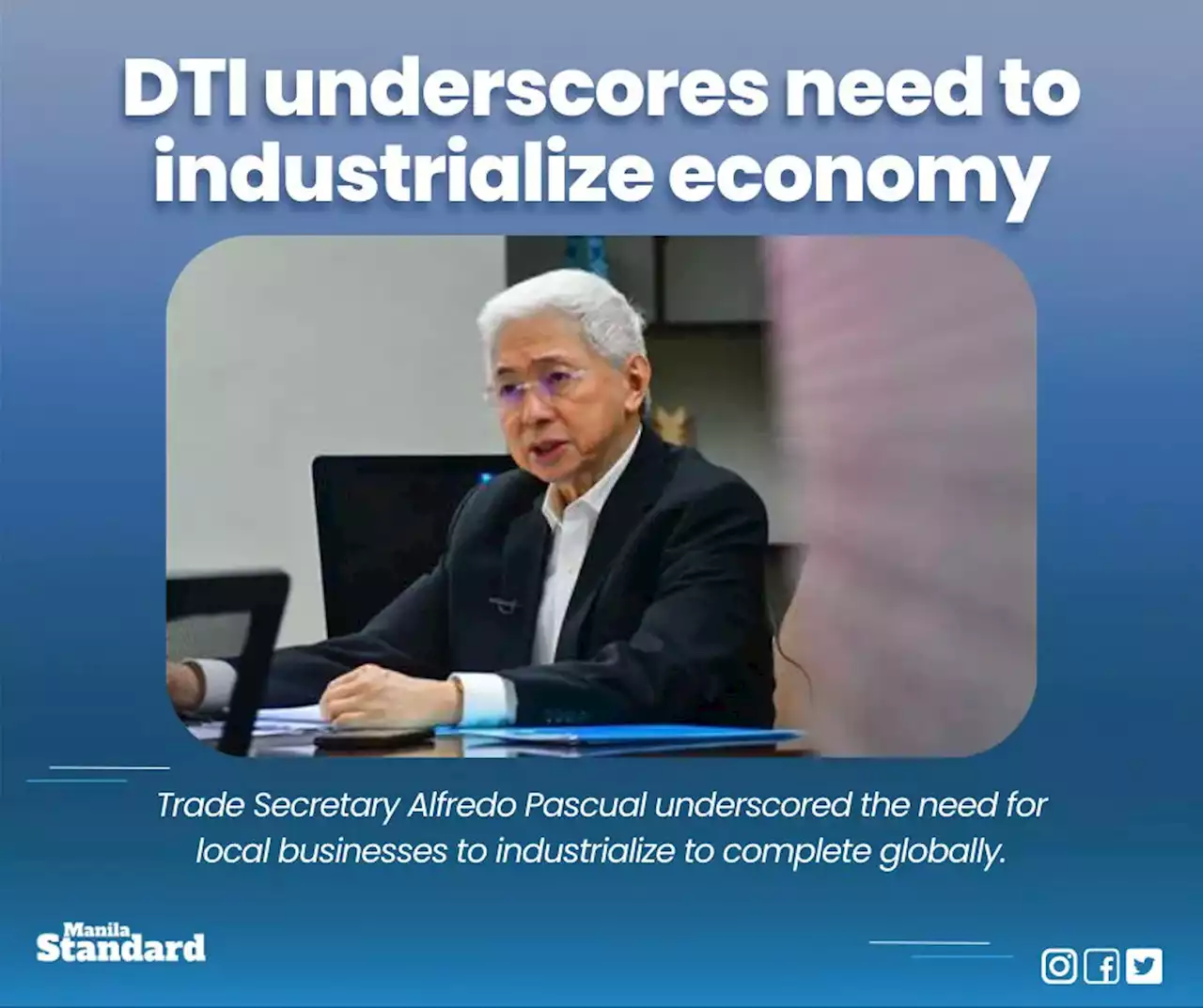 DTI underscores need to industrialize economy