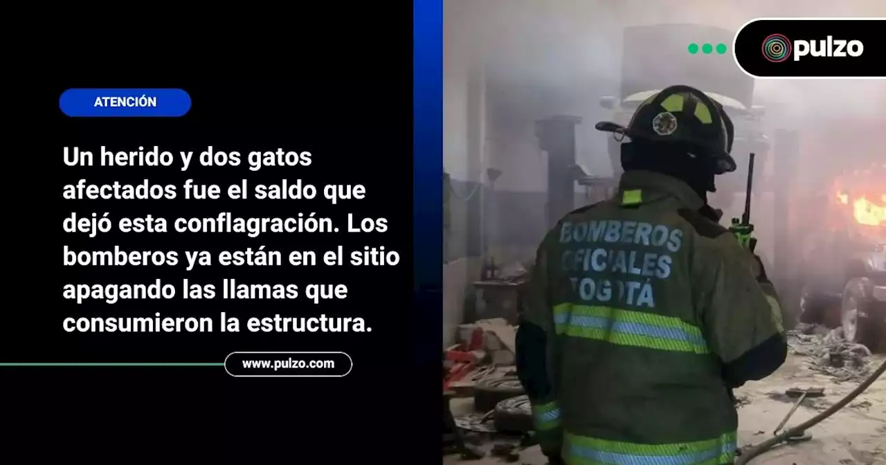 [Video] Taller se incendió en Bogotá cerca de la plaza de mercado del 12 de Octubre - Pulzo