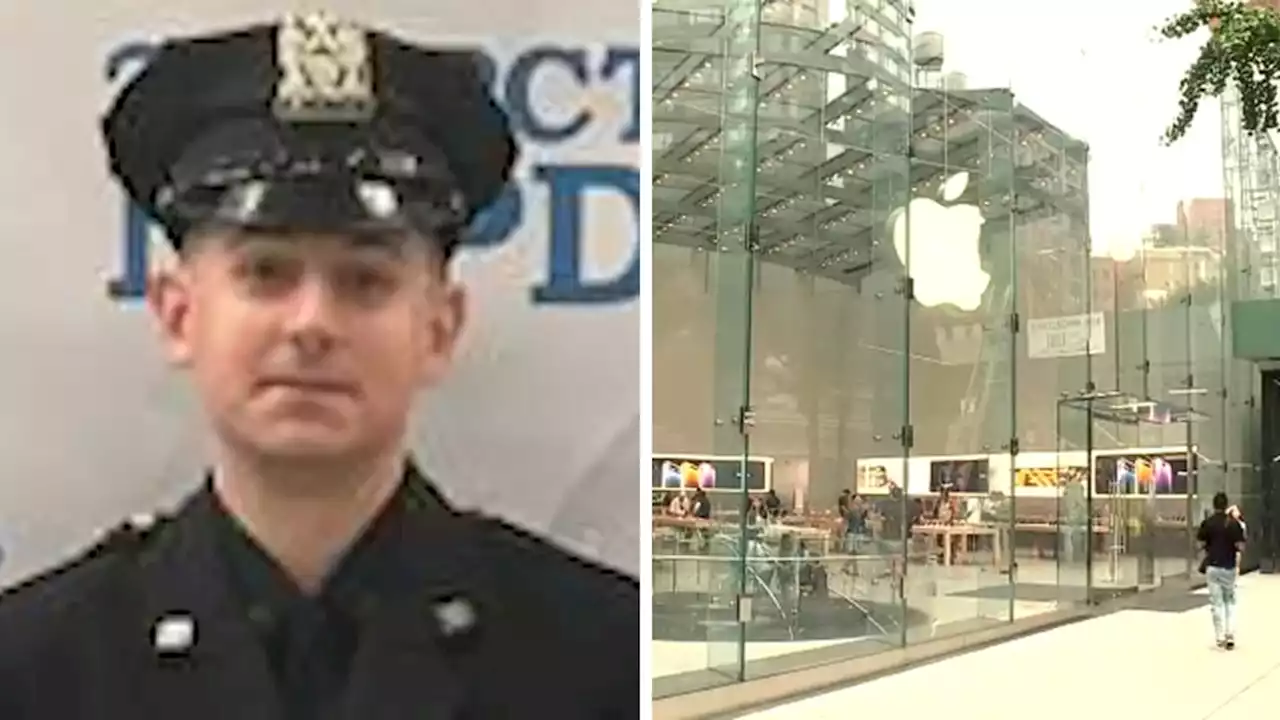 NYPD officer accused of punching man while trying to remove him from Apple store