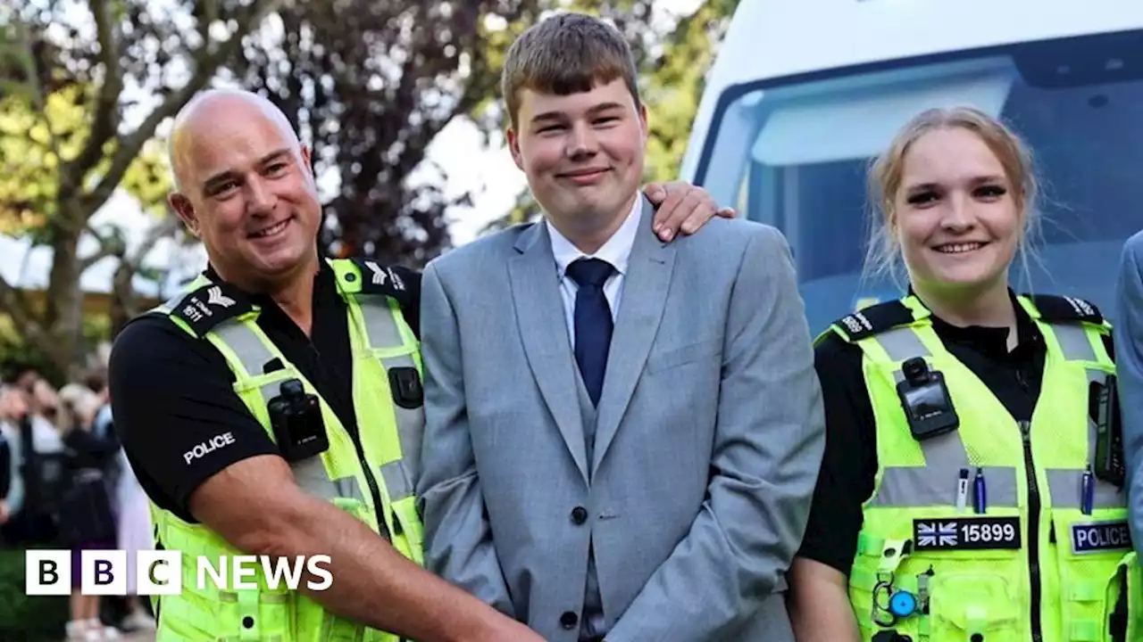 Watch: Boy taken to prom in handcuffs