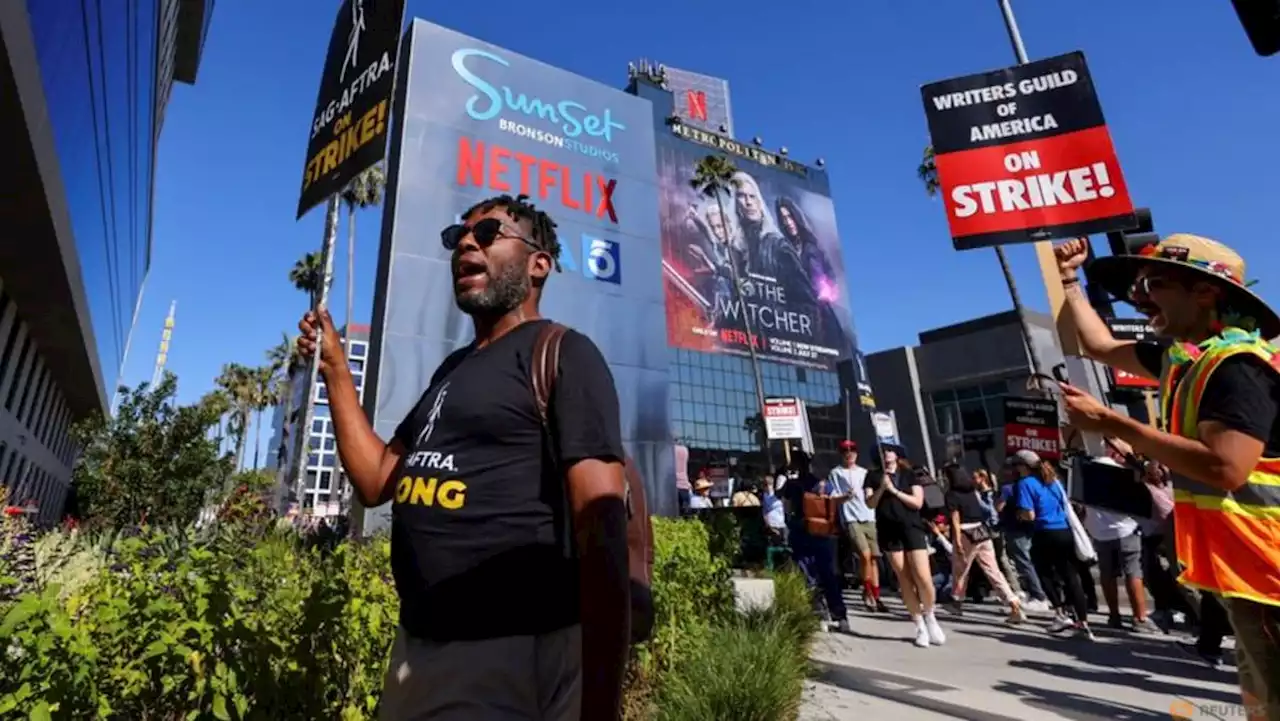 Striking writers and actors accuse NBCUniversal of blocking picket area