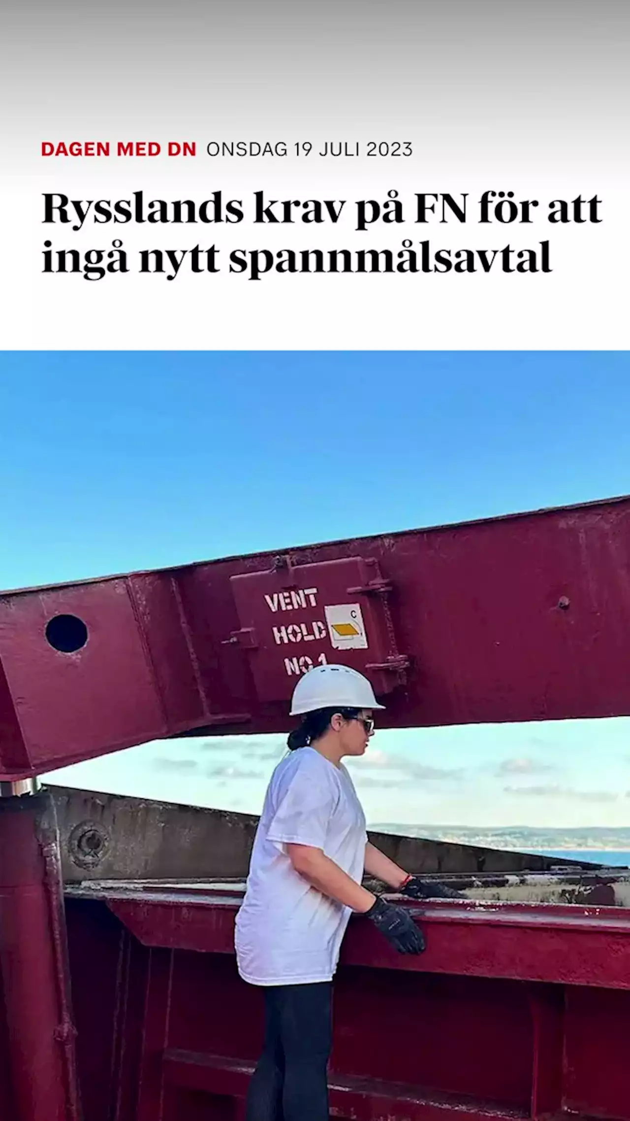 Rysslands krav på FN för att ingå nytt spannmålsavtal