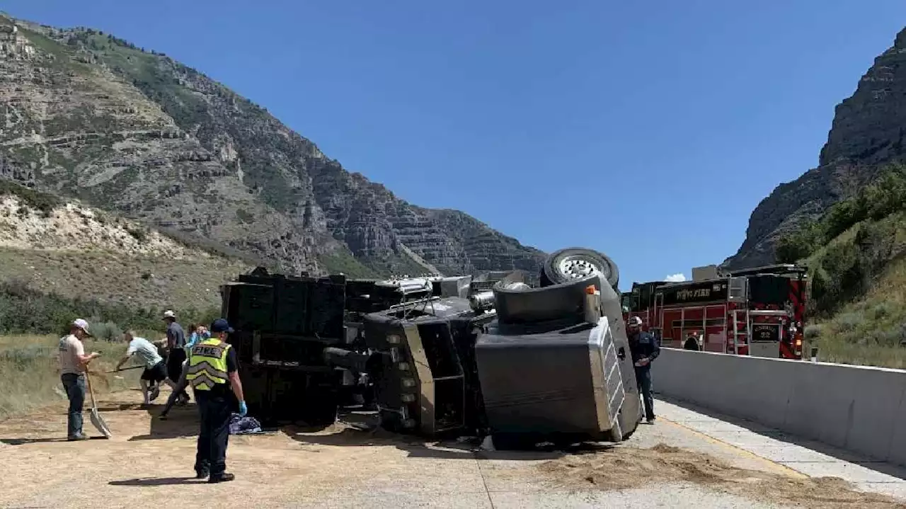 Westbound US 189 in Provo Canyon closed after dump truck crash