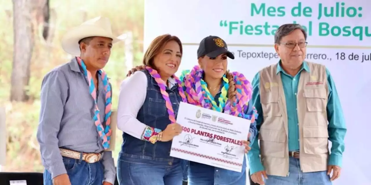 Evelyn Salgado encabeza actividad de reforestación en Llanos de Tepoxtepec