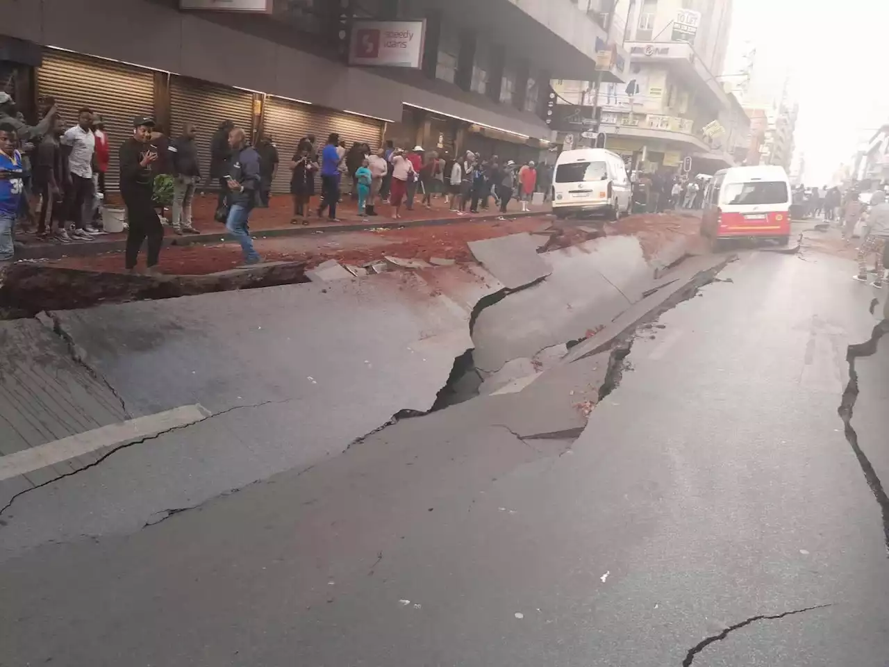 Several people injured after Johannesburg underground gas explosion rips road open