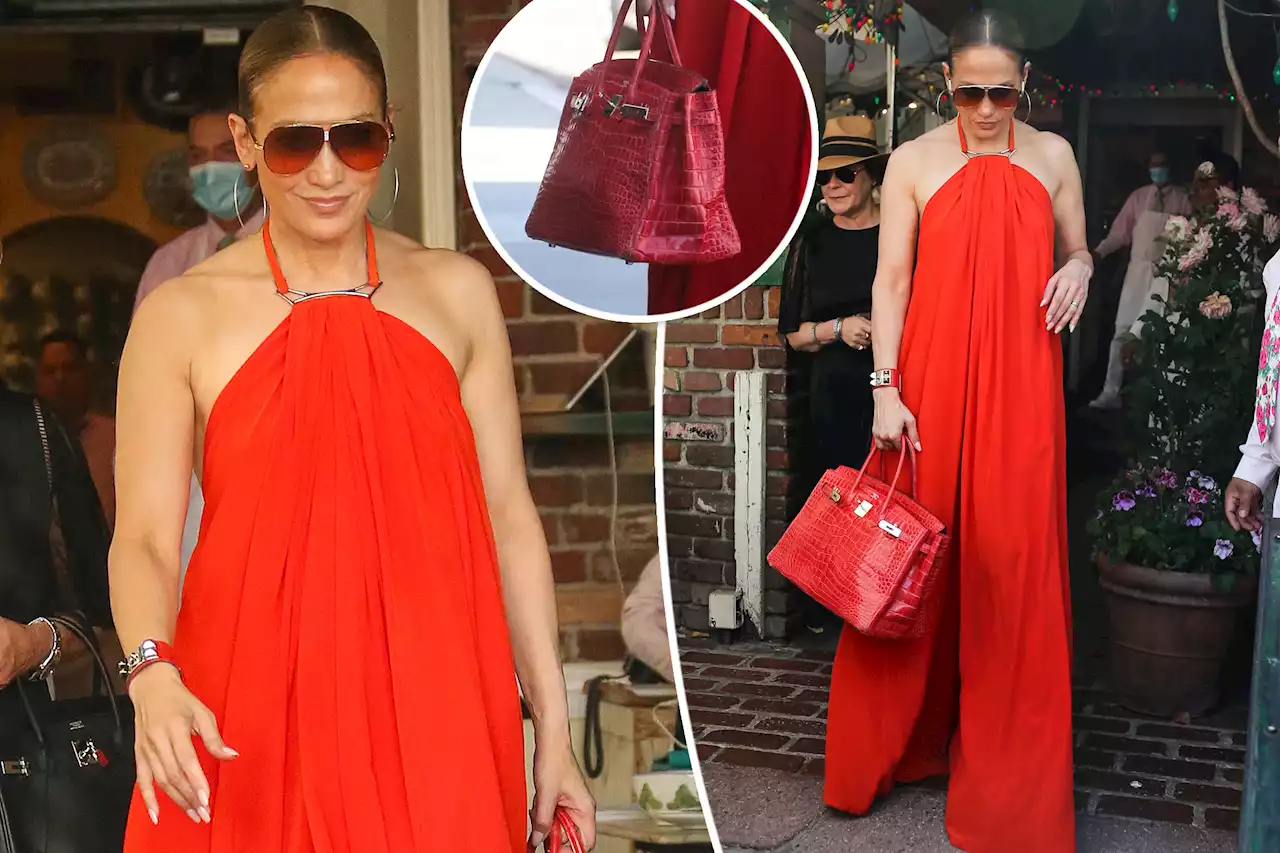 Jennifer Lopez matches her backless dress to her $75K Birkin bag