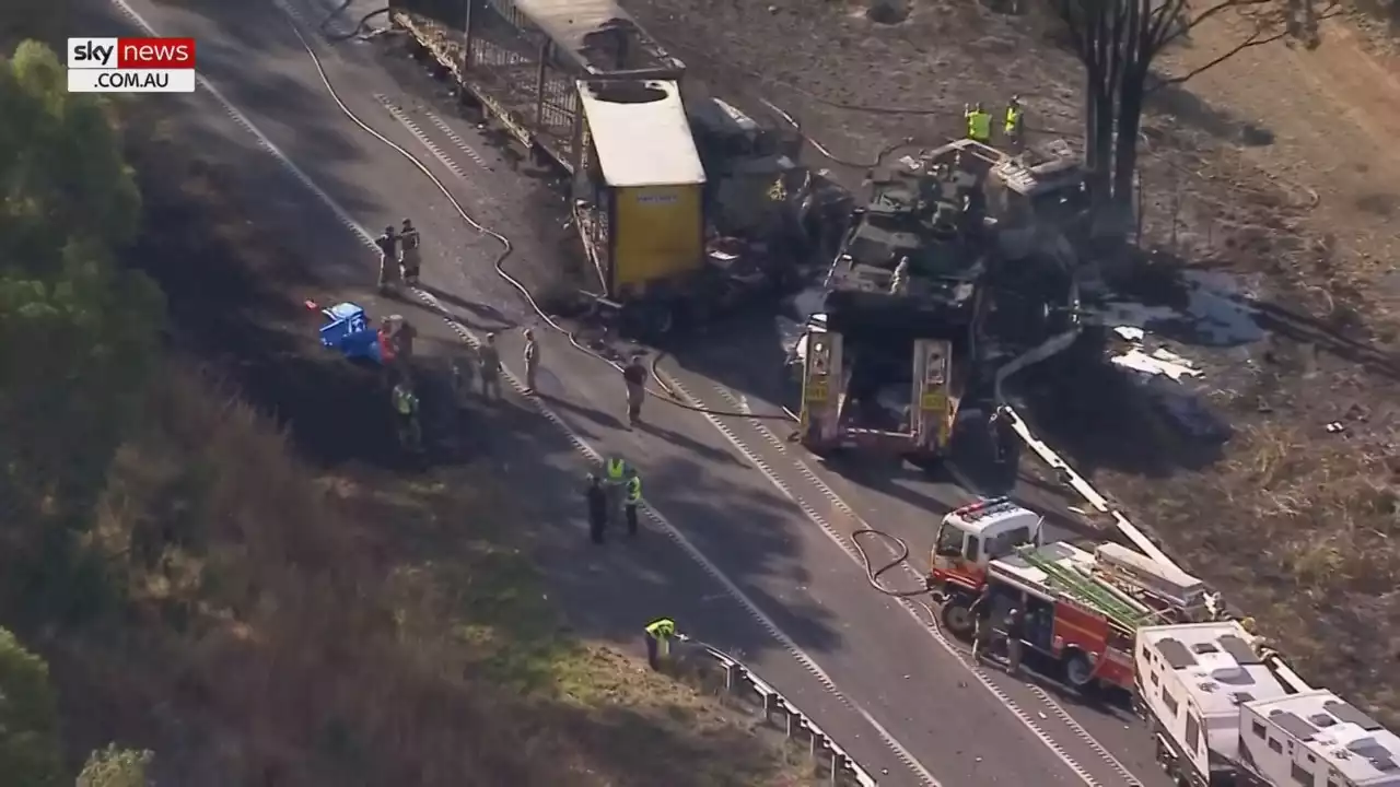 Six hospitalised after explosive multi-vehicle crash on Qld highway