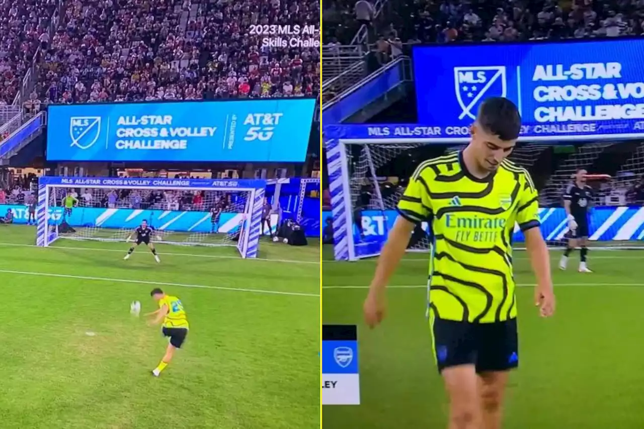 Arsenal's £65million signing Kai Havertz scores zero in MLS cross and volley skills challenge