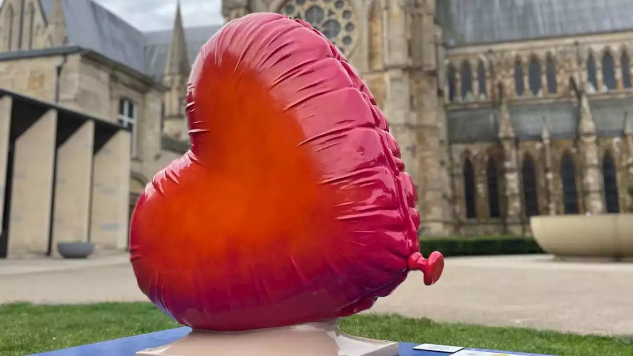 Vandalised HeART Trail sculpture repaired and moved to Lincoln Cathedral