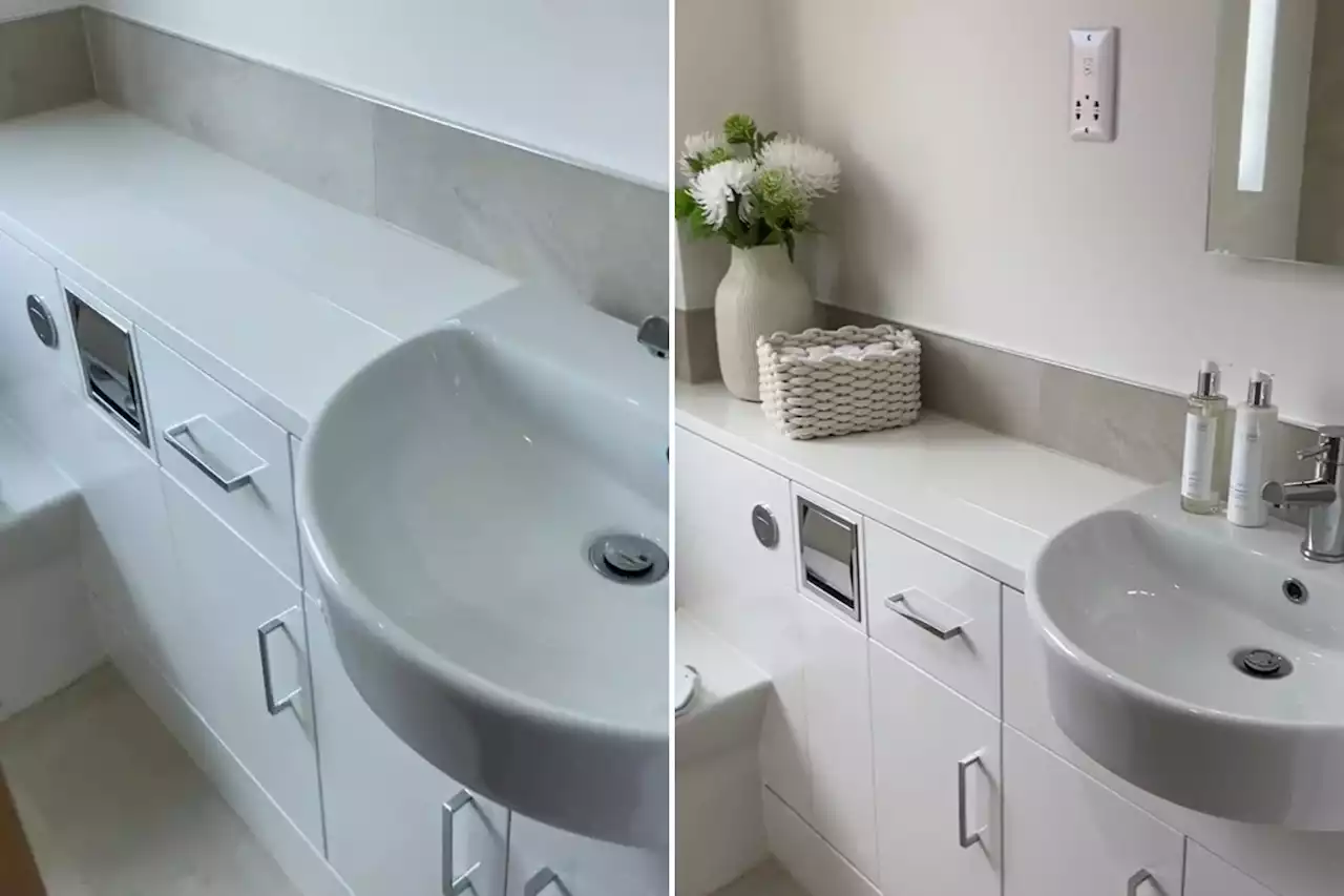 Woman transforms plain bathroom into a spa with bargain buys from The Range