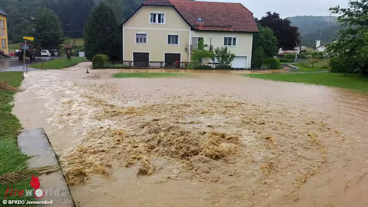 Bgld: Überflutungen nach Unwetter über Tauka am 1. Juli 2023