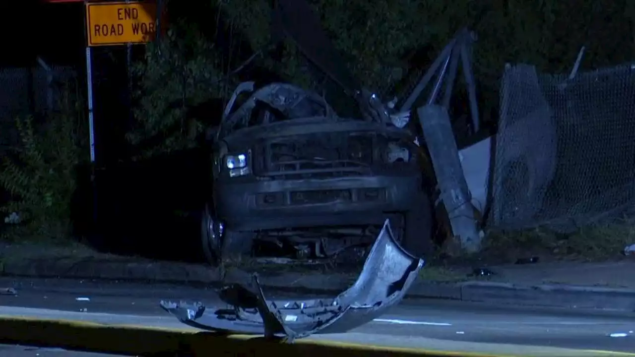 1 dead after fiery crash with power pole in north Harris County