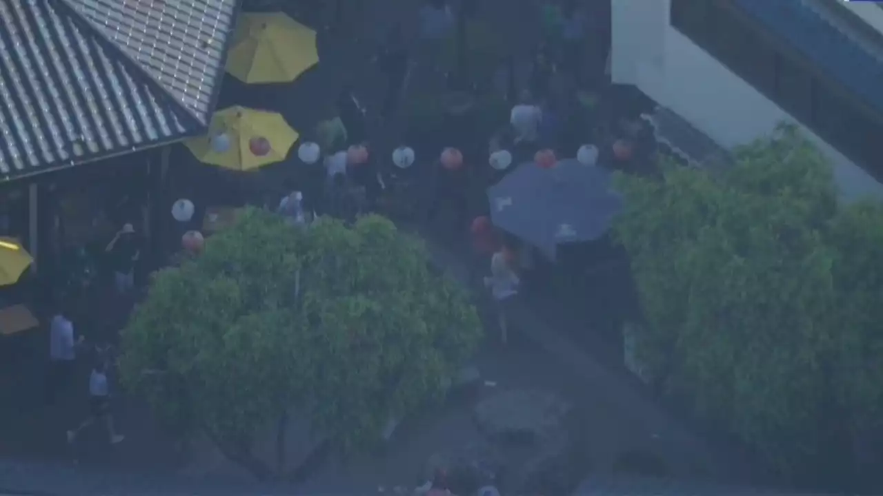 Little Tokyo chaos: LA car chase suspect, possibly armed, runs towards shoppers after crash