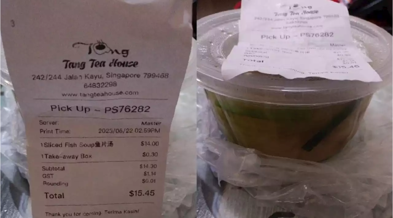 Whopping $15.45 for small bowl of fish soup sparks calls for boycott of Tang Tea House - Singapore News