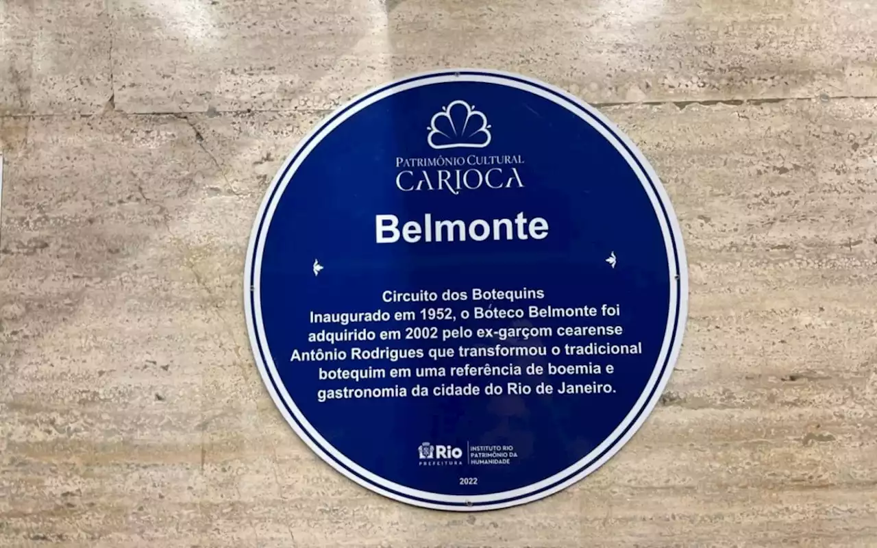 Boteco Belmonte no Flamengo recebe placa de Patrimônio Cultural Carioca | Rio de Janeiro | O Dia