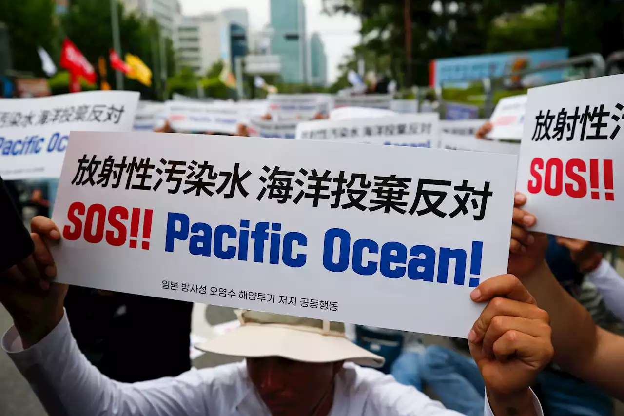 S. Korea's opposition party holds rally to oppose Japan's nuclear-contaminated water discharge plan