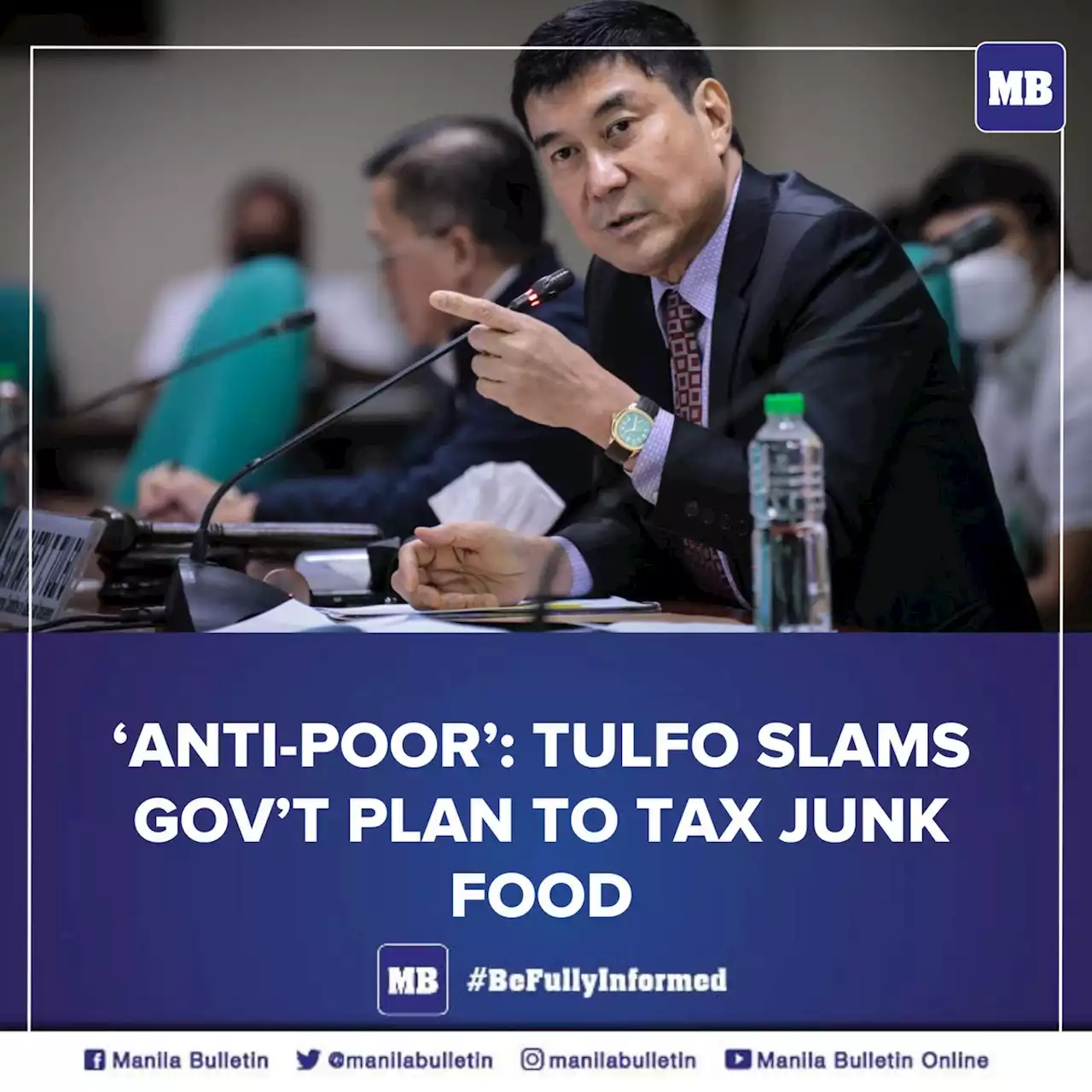 ‘Anti-poor’: Tulfo slams gov’t plan to tax junk food