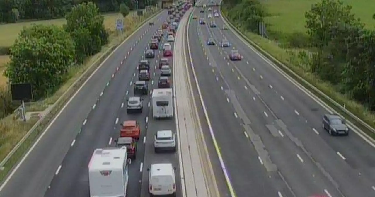 'Vehicle fire' on Manchester motorway with queues building