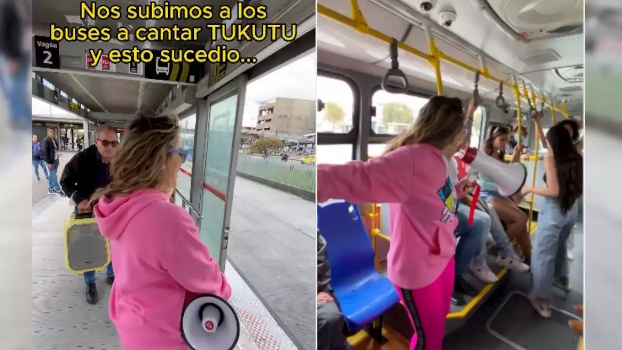 Video. Con megáfono y en los buses, así quiso dar a conocer la esposa de Marcelo Cezán su música