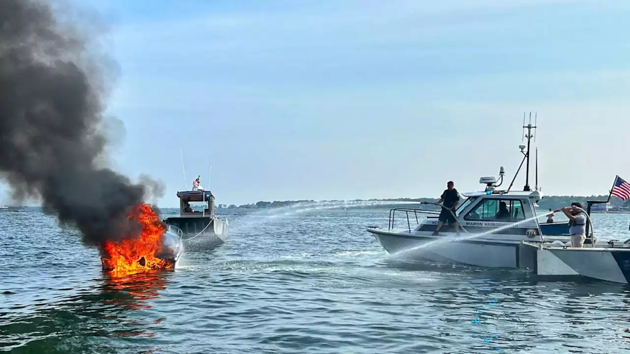 Boaters safely escape after vessel catches fire in Mattapoisett