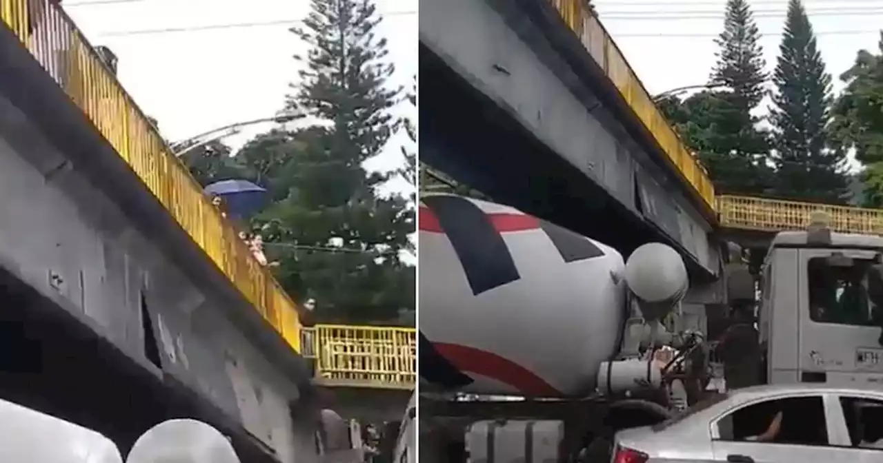 Hombre saltó de un puente y cayó encima de una tractomula que pasaba en ese instante